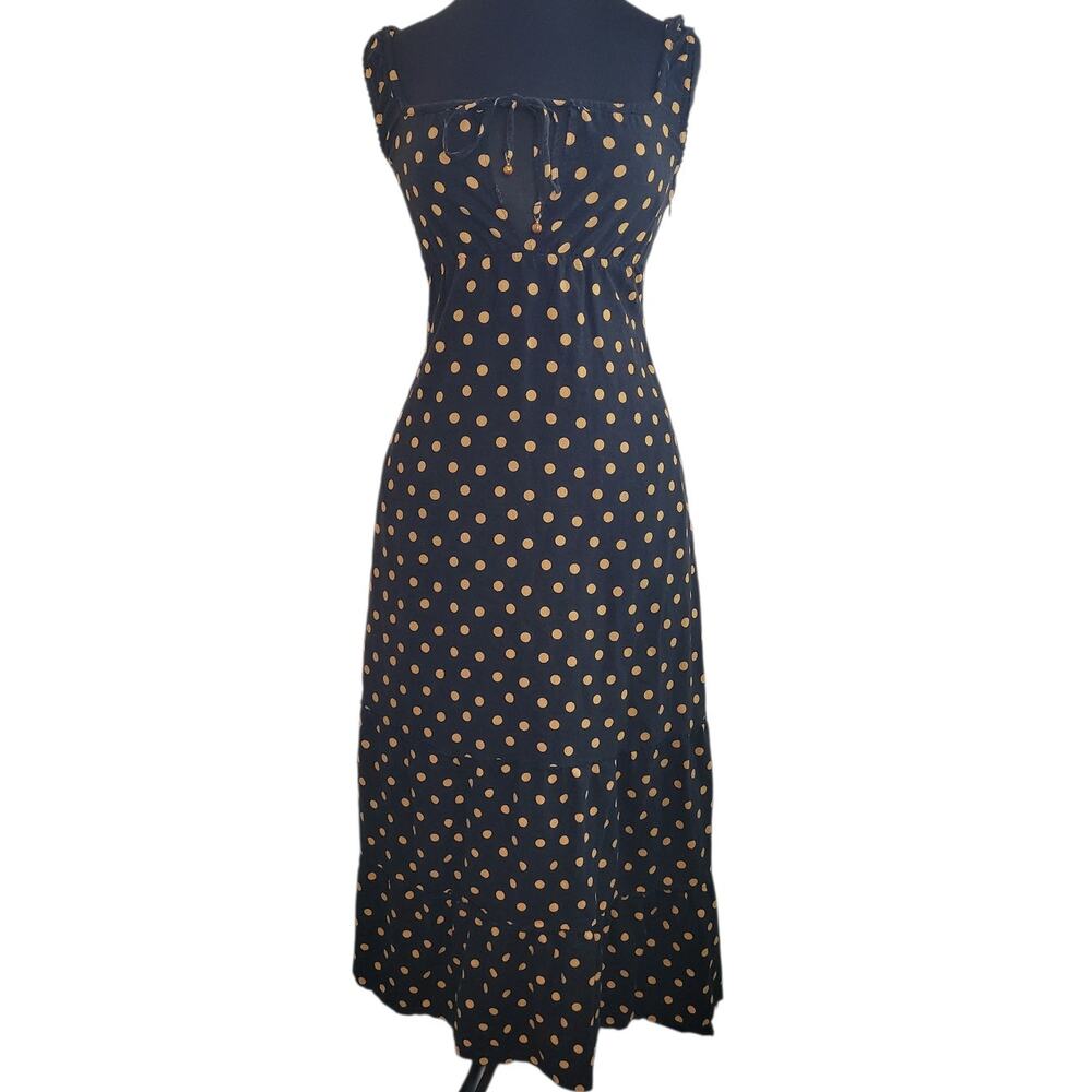 Cynthia Rowley Polka Dot Maxi Dress Sz 2 Retro Pinup Fit Flare